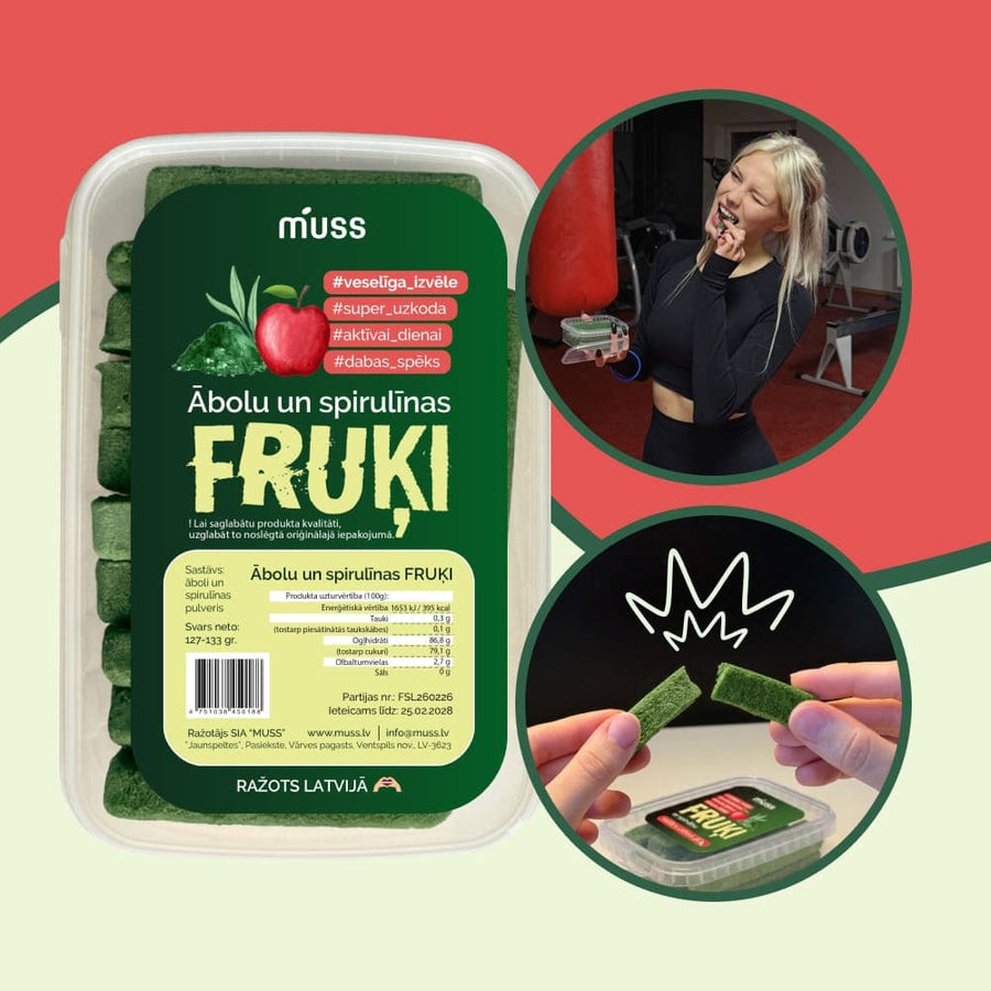 Ābolu - spirulīna fruķi