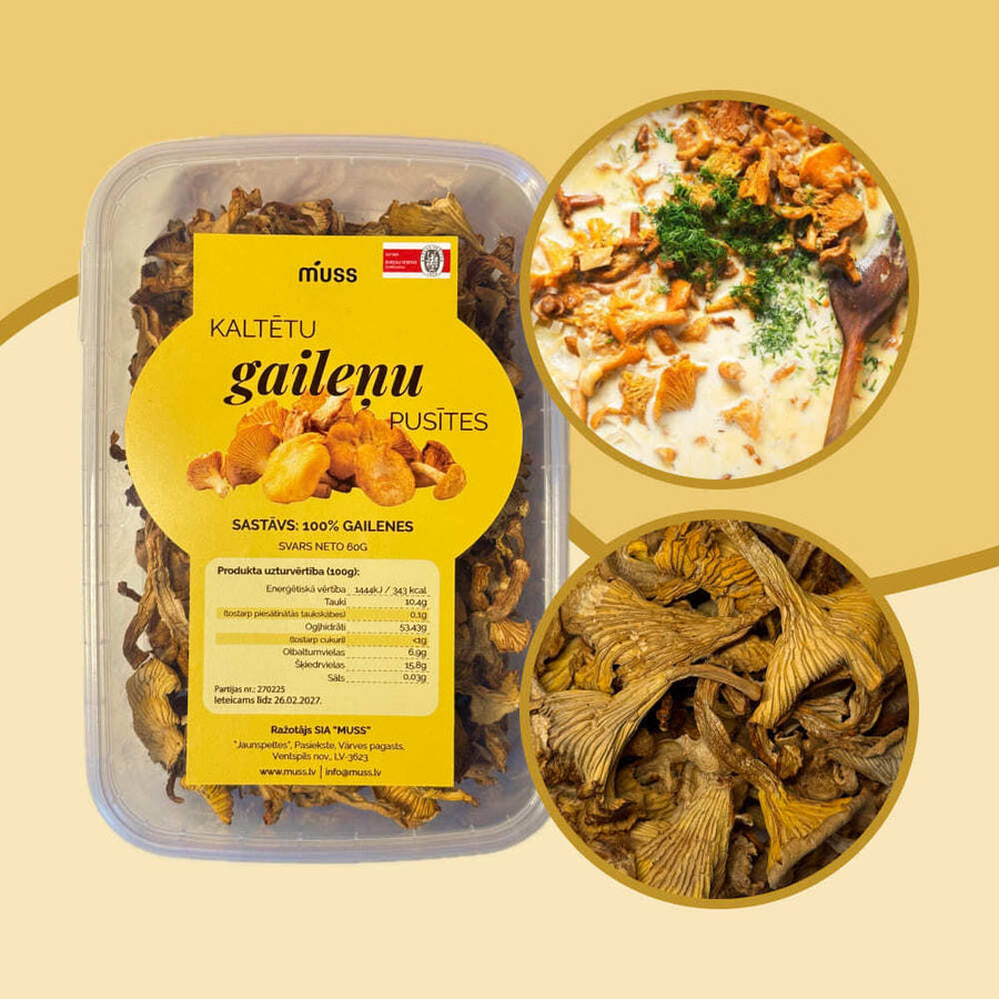 Kaltētas gaileņu pusītes