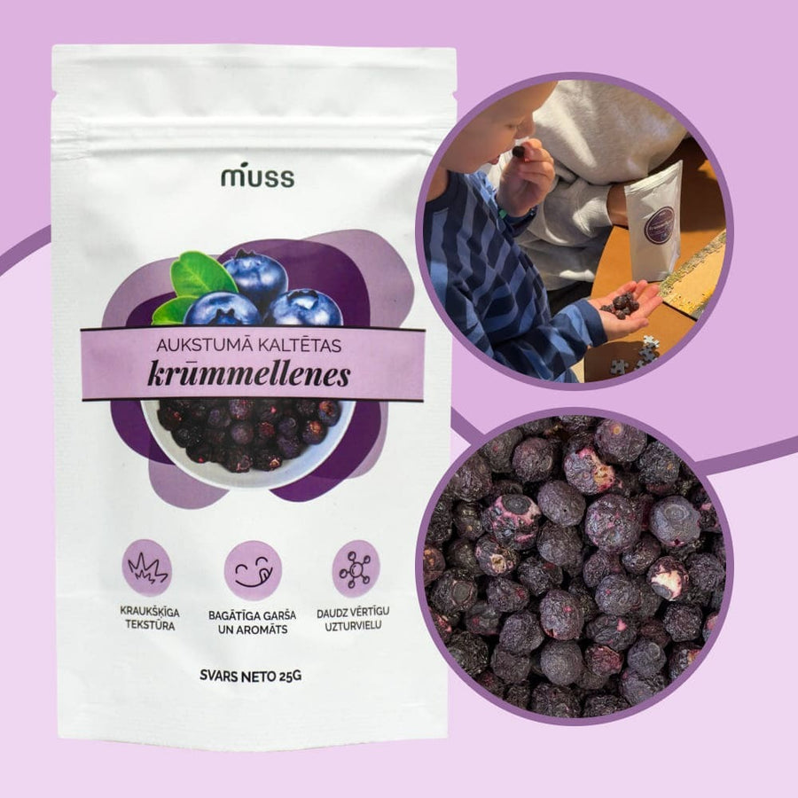 Aukstumā kaltētas krūmmellenes