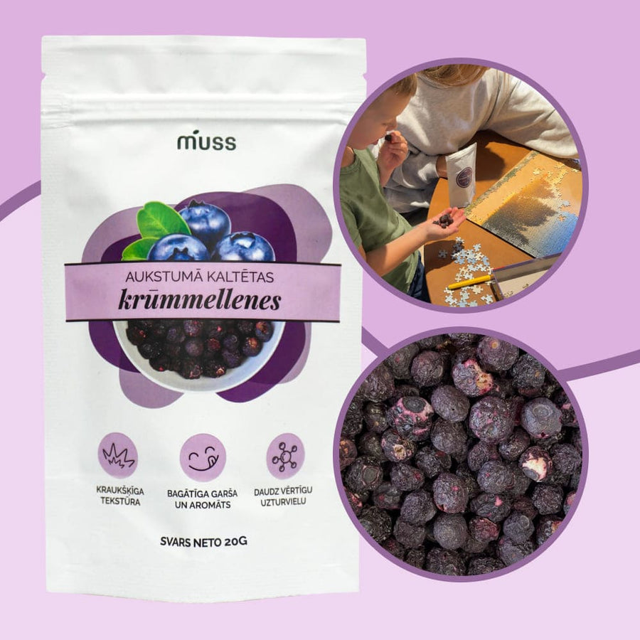 Aukstumā kaltētas krūmmellenes